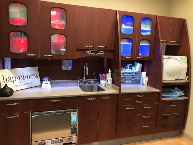 Dental Assistant Work stations and lab area in Dr. Olson's Wailea Dental Office
