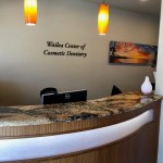 Reception desk for Dr. Olson's Wailea Dental Office
